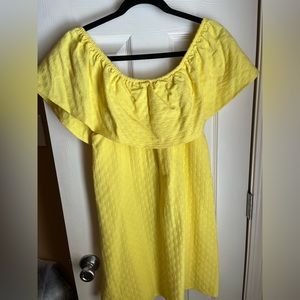 cupcakes and cashmere yellow off the shoulder dress